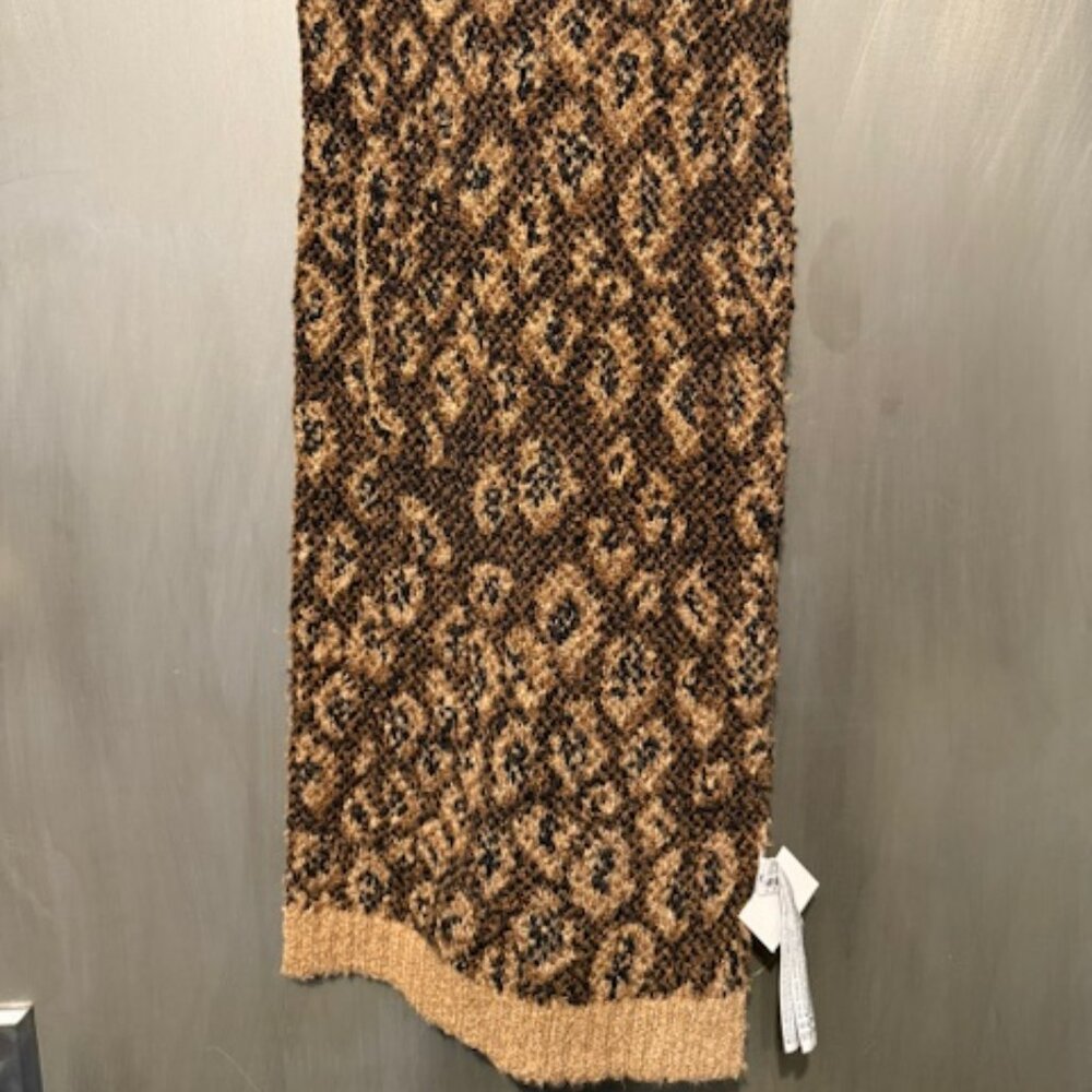 Retro Leopard Print Oblong Knit Scarf - Picture 13 of 16
